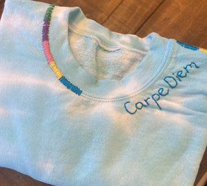 Pre Order Crewneck Tie Dye Sweatshirt with Threading Detail