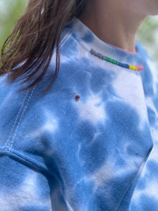 Pre Order Crewneck Tie Dye Sweatshirt with Threading Detail