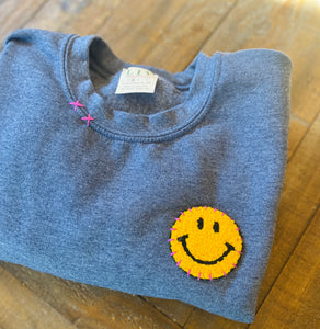 Pre Order Crewneck Smiley Patch Sweatshirt