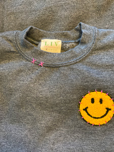 Pre Order Crewneck Smiley Patch Sweatshirt