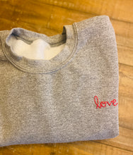 Load image into Gallery viewer, Pre Order a Love crewneck in Grey or Pink